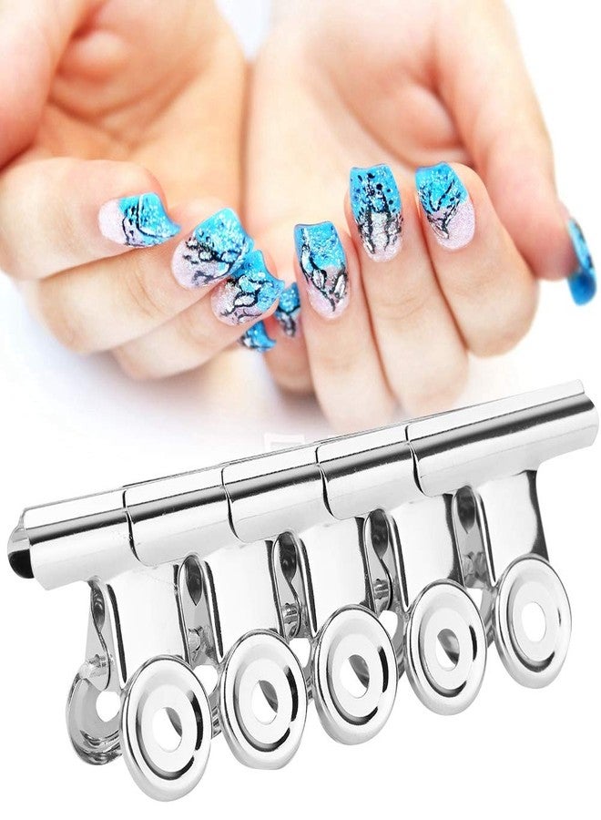 Filfeel Nail Extension Clips, 5PCS Stainless Curve C Nail Curvature Pinching Clips Multi-functional Nail Art Accessories Metal Tools - Image 5